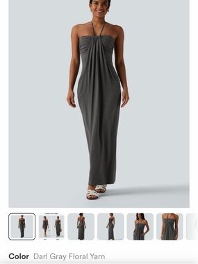 HALARA NWT Gray Halter Maxi Dress